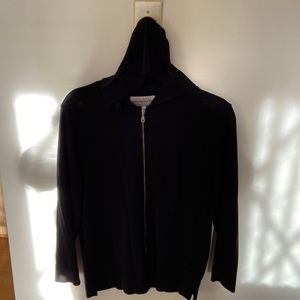 Casual Corner Black zipped hooded jacket, size S